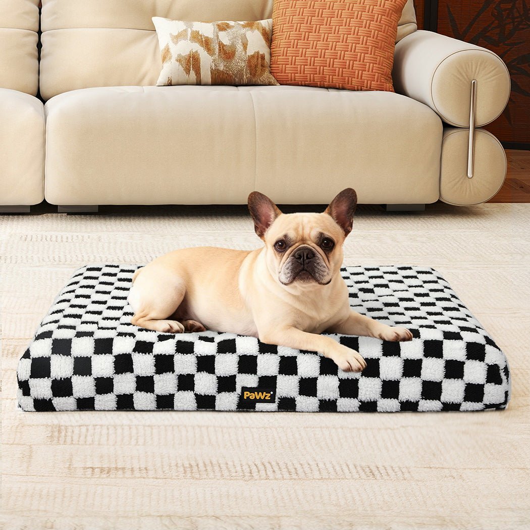 Orthopedic Memory Foam Dog Bed with Waterproof Sherpa Mat - Black and White - Rivercity House & Home Co. (ABN 18 642 972 209) - Affordable Modern Furniture Australia
