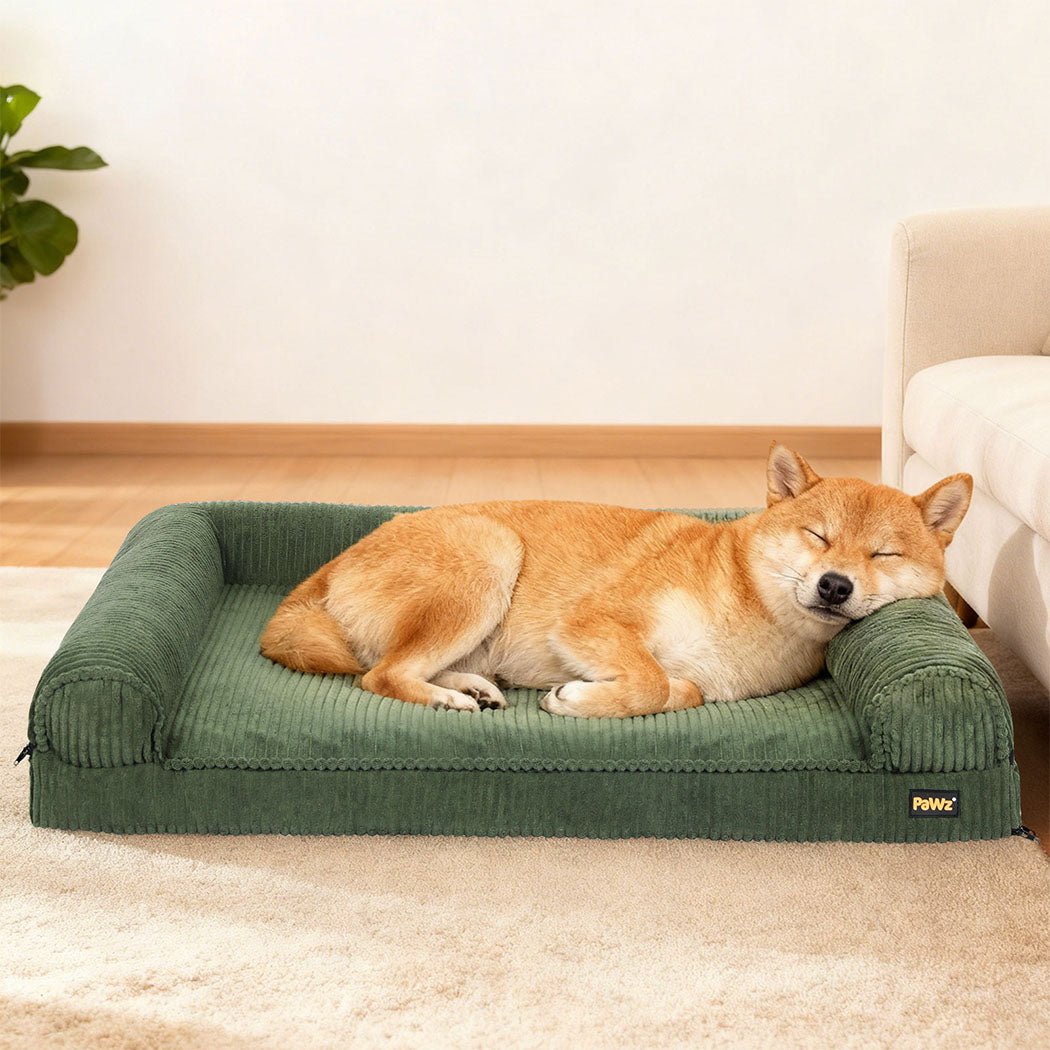 Orthopedic Non - Slip Dog Bed Mat with Bolstered Cushion - Green - Rivercity House & Home Co. (ABN 18 642 972 209) - Affordable Modern Furniture Australia