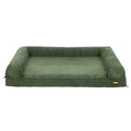 Orthopedic Non-Slip Dog Bed Mat with Bolstered Cushion - Green