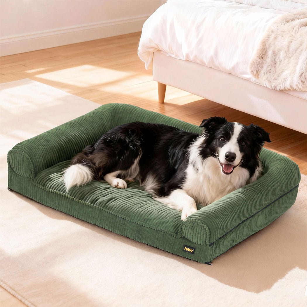 Orthopedic Non - Slip Dog Bed Mat with Bolstered Cushion - Green - Rivercity House & Home Co. (ABN 18 642 972 209) - Affordable Modern Furniture Australia