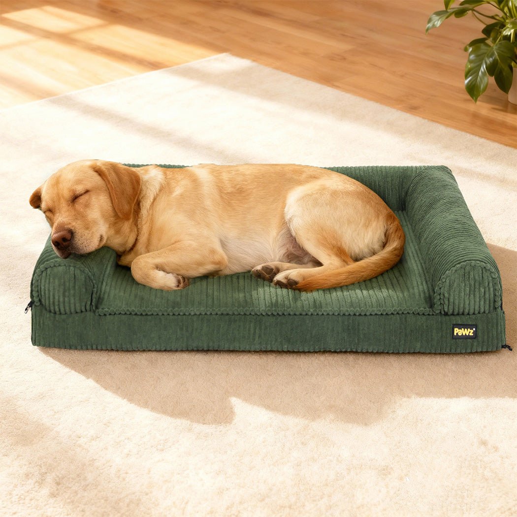 Orthopedic Non - Slip Dog Bed Mat with Bolstered Cushion - Green - Rivercity House & Home Co. (ABN 18 642 972 209) - Affordable Modern Furniture Australia
