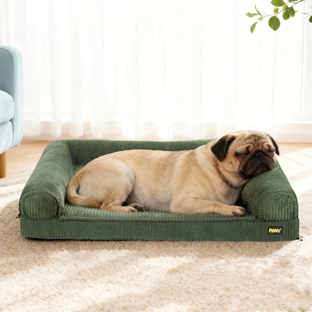 Orthopedic Non - Slip Dog Bed Mat with Bolstered Cushion - Green - Rivercity House & Home Co. (ABN 18 642 972 209) - Affordable Modern Furniture Australia