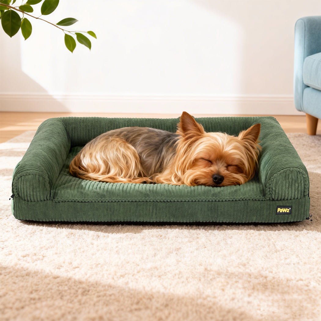 Orthopedic Non - Slip Dog Bed Mat with Bolstered Cushion - Green - Rivercity House & Home Co. (ABN 18 642 972 209) - Affordable Modern Furniture Australia