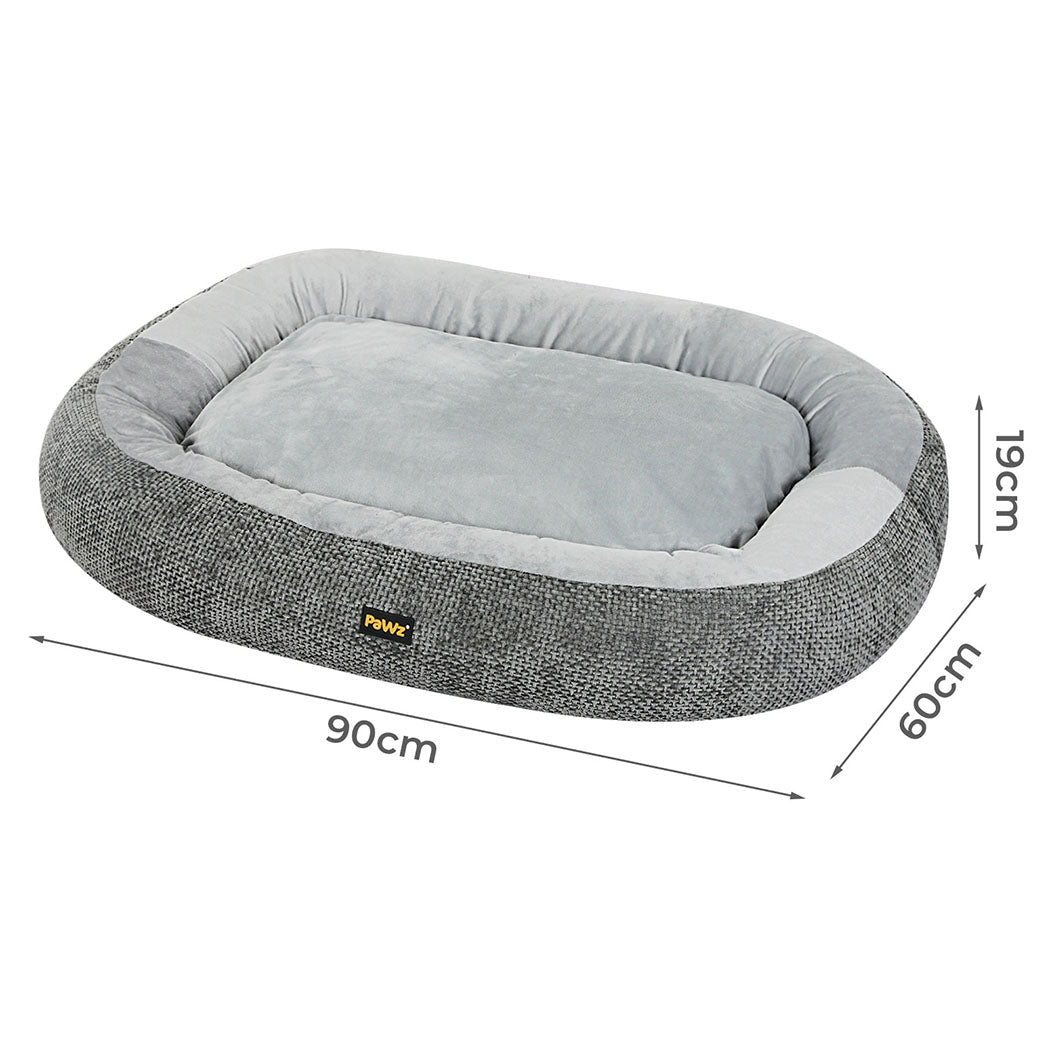 Orthopedic Plush Dog Bed with Non - Slip Base and Washable Cover - Grey - Rivercity House & Home Co. (ABN 18 642 972 209) - Affordable Modern Furniture Australia