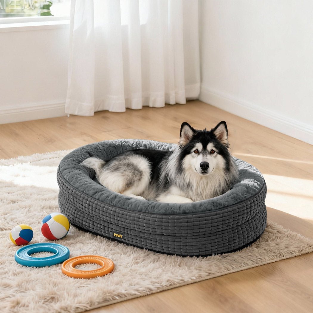 Orthopedic Plush Dog Bed XXXL Size Soft Washable Cushion - Grey - Rivercity House & Home Co. (ABN 18 642 972 209) - Affordable Modern Furniture Australia