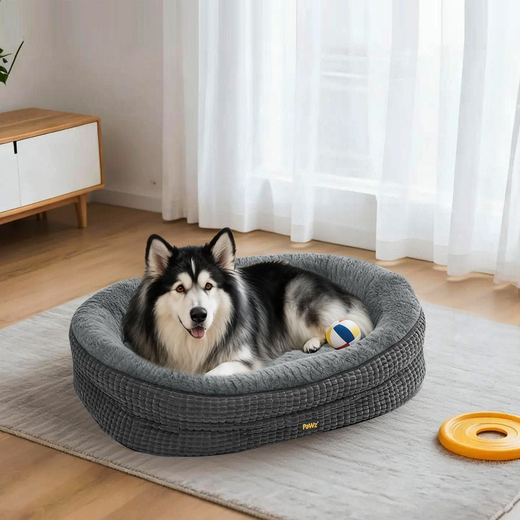 Orthopedic Plush Dog Bed XXXL Size Soft Washable Cushion - Grey - Rivercity House & Home Co. (ABN 18 642 972 209) - Affordable Modern Furniture Australia