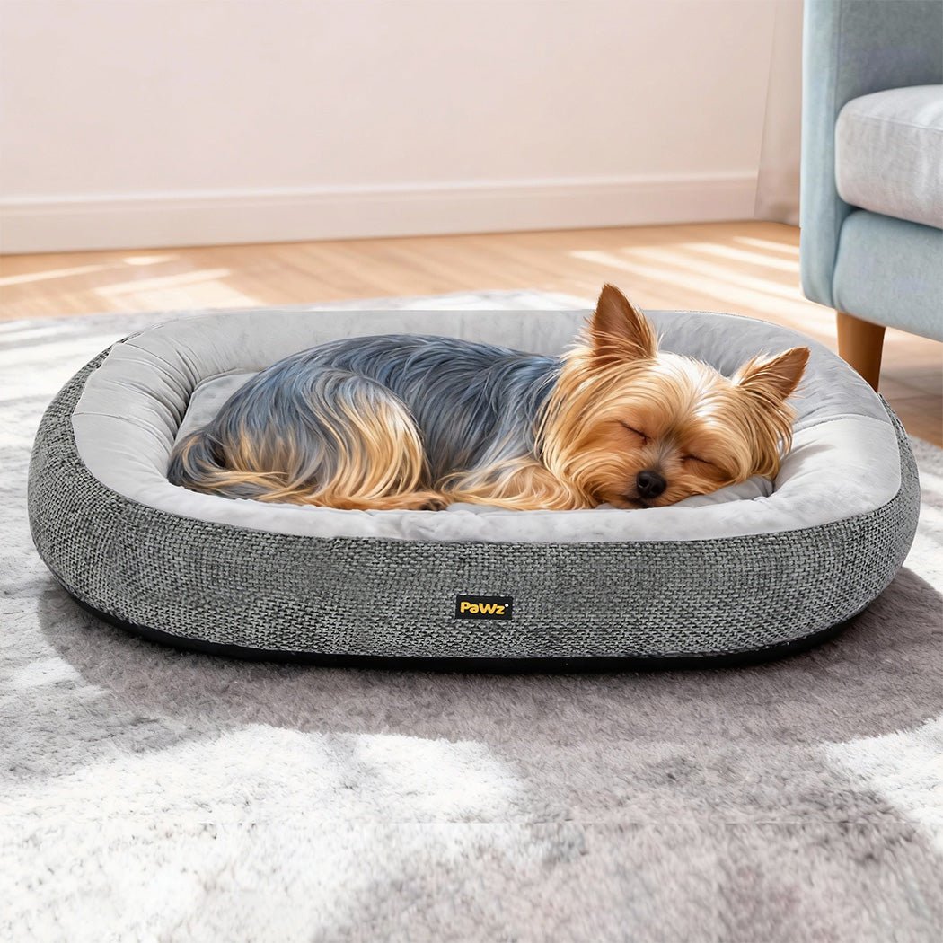 Orthopedic Plush Pet Bed with Non - Slip Base and Washable Cover - Grey - Rivercity House & Home Co. (ABN 18 642 972 209) - Affordable Modern Furniture Australia