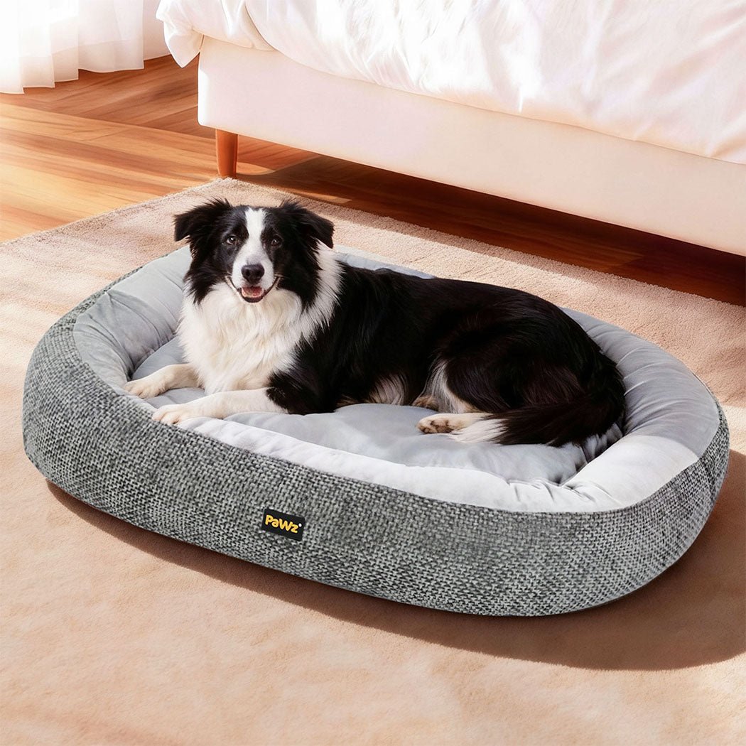 Orthopedic Plush Pet Bed with Non - Slip Base and Washable Cover - Grey - Rivercity House & Home Co. (ABN 18 642 972 209) - Affordable Modern Furniture Australia