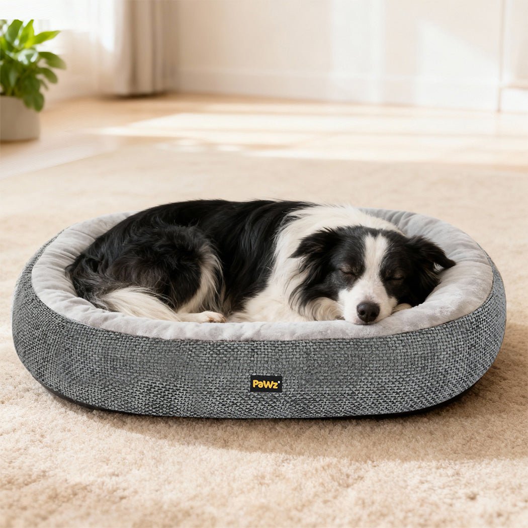 Orthopedic Plush Pet Bed with Non - Slip Base, Washable Cover - Grey - Rivercity House & Home Co. (ABN 18 642 972 209) - Affordable Modern Furniture Australia