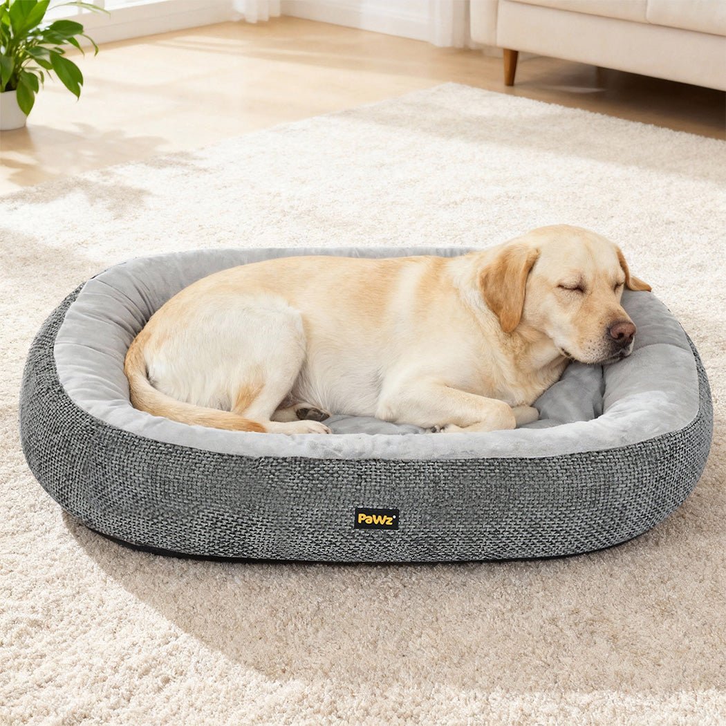 Orthopedic Plush Pet Bed with Non - Slip Base, Washable Cover - Grey - Rivercity House & Home Co. (ABN 18 642 972 209) - Affordable Modern Furniture Australia