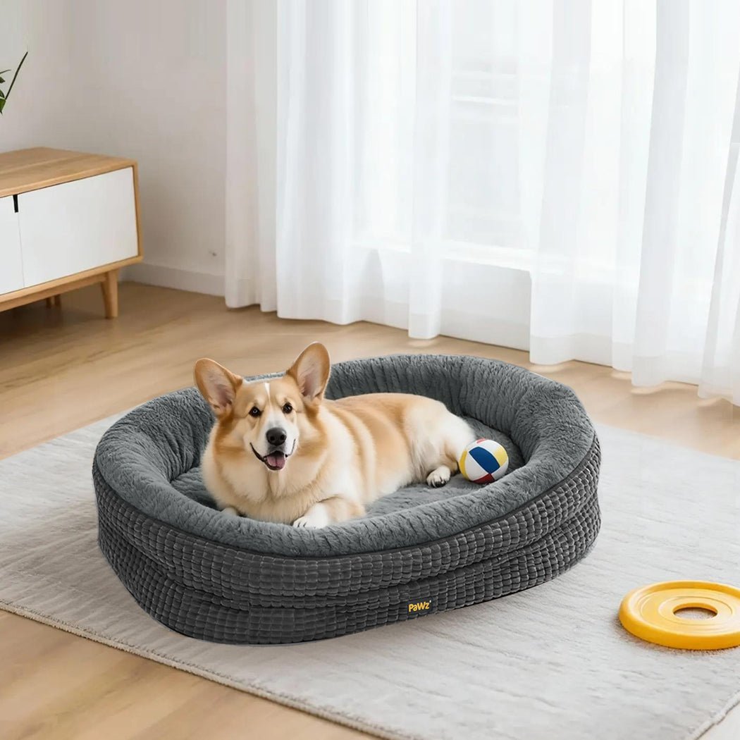 Orthopedic Plush Washable Dog Bed L Size - Grey - Rivercity House & Home Co. (ABN 18 642 972 209) - Affordable Modern Furniture Australia