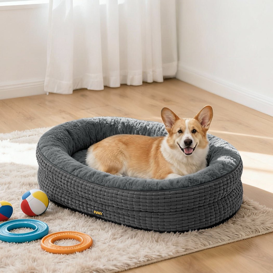 Orthopedic Plush Washable Dog Bed L Size - Grey - Rivercity House & Home Co. (ABN 18 642 972 209) - Affordable Modern Furniture Australia
