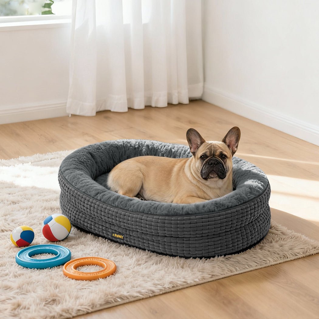 Orthopedic Plush Washable Dog Bed M Size - Grey - Rivercity House & Home Co. (ABN 18 642 972 209) - Affordable Modern Furniture Australia
