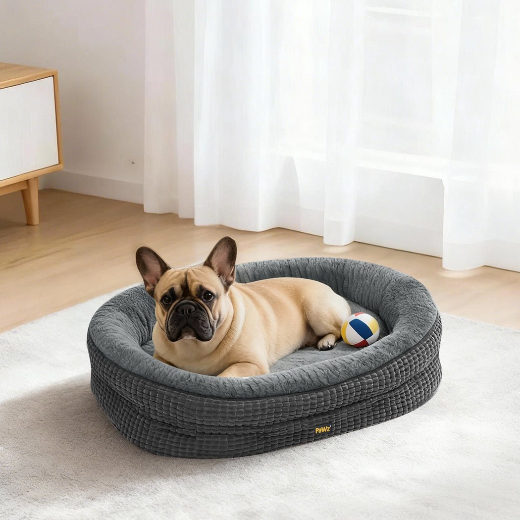 Orthopedic Plush Washable Dog Bed M Size - Grey - Rivercity House & Home Co. (ABN 18 642 972 209) - Affordable Modern Furniture Australia