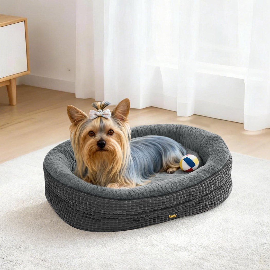 Orthopedic Plush Washable Dog Bed S Size - Grey - Rivercity House & Home Co. (ABN 18 642 972 209) - Affordable Modern Furniture Australia