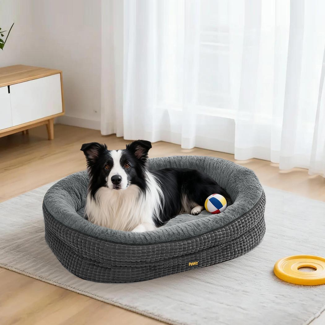 Orthopedic Plush XL Dog Bed with Washable Cover - Grey - Rivercity House & Home Co. (ABN 18 642 972 209) - Affordable Modern Furniture Australia