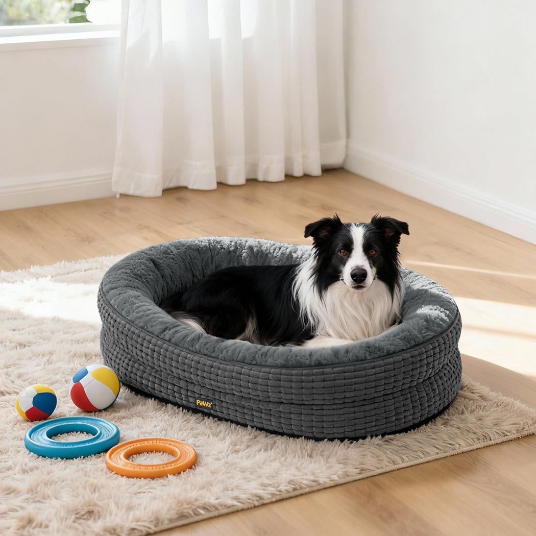 Orthopedic Plush XL Dog Bed with Washable Cover - Grey - Rivercity House & Home Co. (ABN 18 642 972 209) - Affordable Modern Furniture Australia