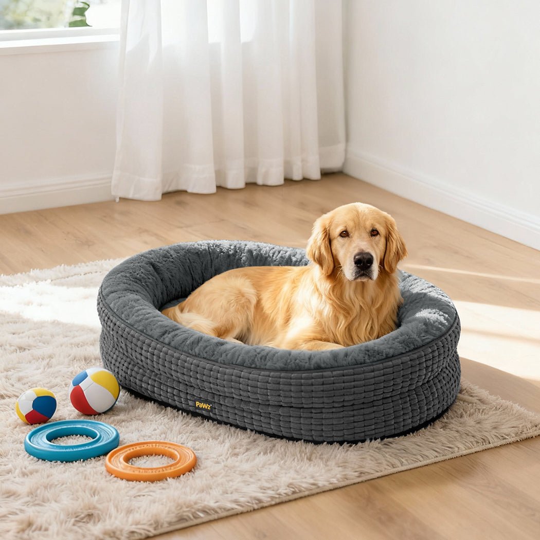 Orthopedic Plush XXL Dog Bed with Washable Cover - Grey - Rivercity House & Home Co. (ABN 18 642 972 209) - Affordable Modern Furniture Australia