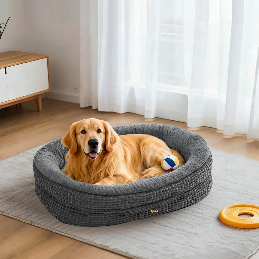Orthopedic Plush XXL Dog Bed with Washable Cover - Grey - Rivercity House & Home Co. (ABN 18 642 972 209) - Affordable Modern Furniture Australia
