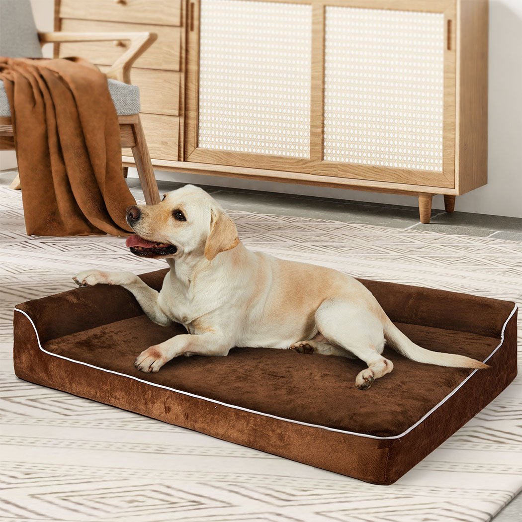 Orthopedic XL Dog Bed with Memory Foam Support - Coffee - Rivercity House & Home Co. (ABN 18 642 972 209) - Affordable Modern Furniture Australia