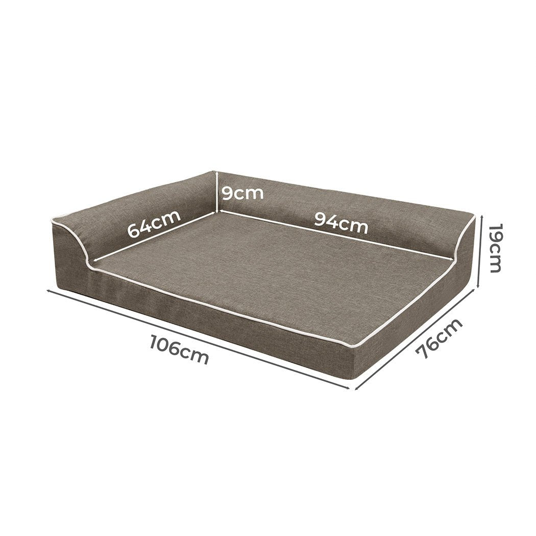 Orthopedic XL Dog Bed with Memory Foam Support - Coffee - Rivercity House & Home Co. (ABN 18 642 972 209) - Affordable Modern Furniture Australia