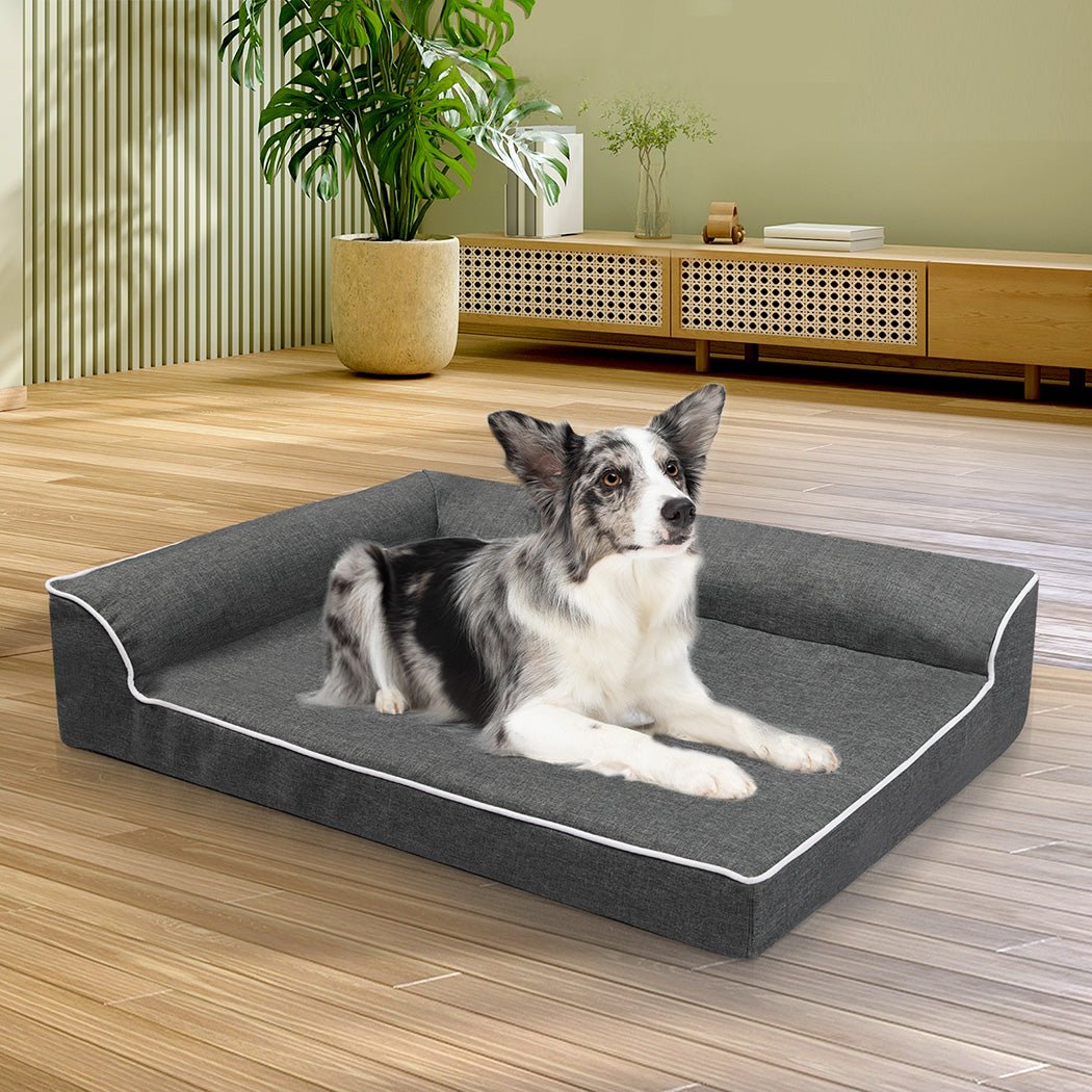 Orthopedic XL Dog Bed with Memory Foam Support - Grey - Rivercity House & Home Co. (ABN 18 642 972 209) - Affordable Modern Furniture Australia
