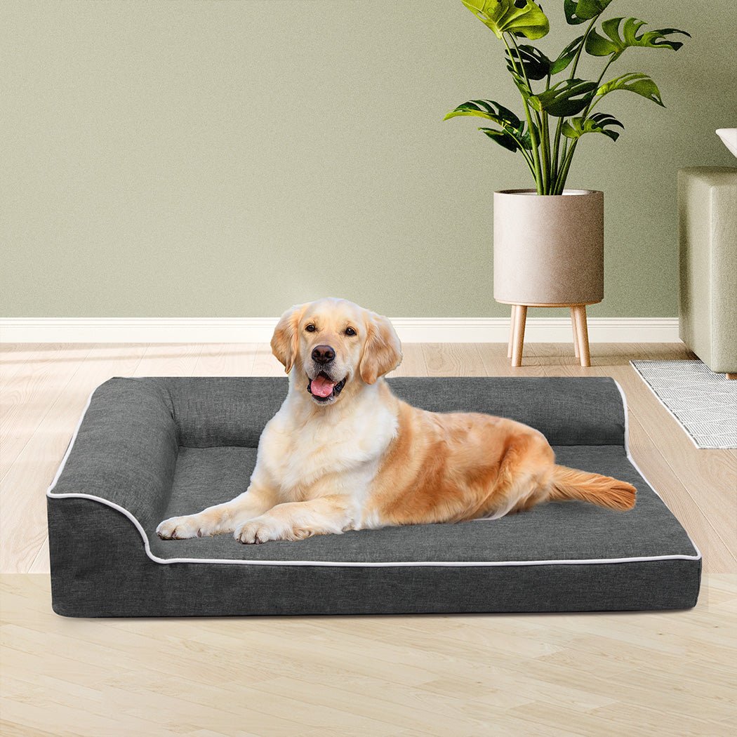 Orthopedic XL Dog Bed with Memory Foam Support - Grey - Rivercity House & Home Co. (ABN 18 642 972 209) - Affordable Modern Furniture Australia
