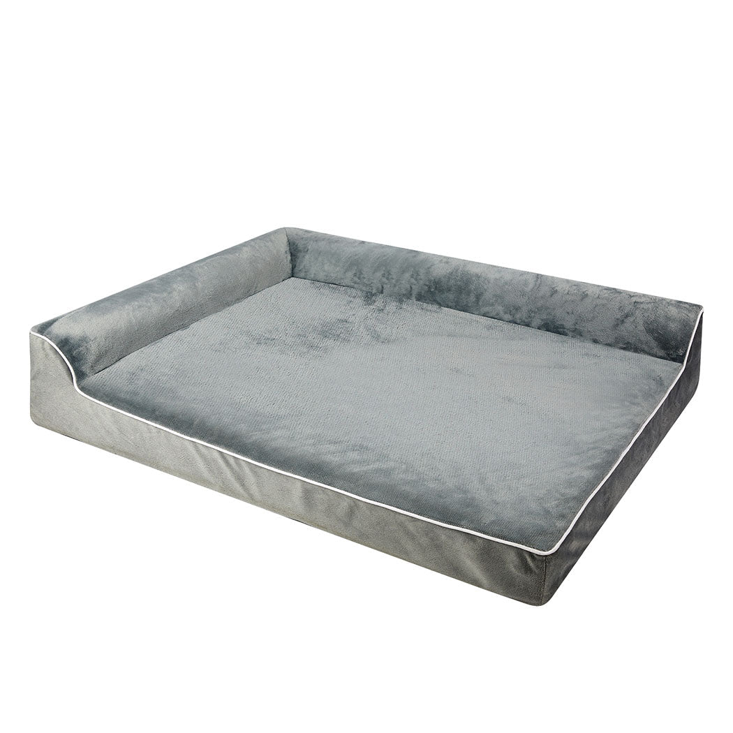 Orthopedic XXL Dog Bed with Memory Foam and Neck Support - Grey - Rivercity House & Home Co. (ABN 18 642 972 209) - Affordable Modern Furniture Australia