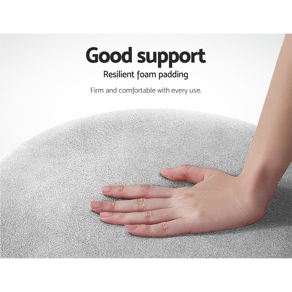 Ottoman Foot Stool Round Velvet Grey - Furniture > Living Room > Ottomans & Footstools - Rivercity House & Home Co. (ABN 18 642 972 209) - Affordable Modern Furniture Australia