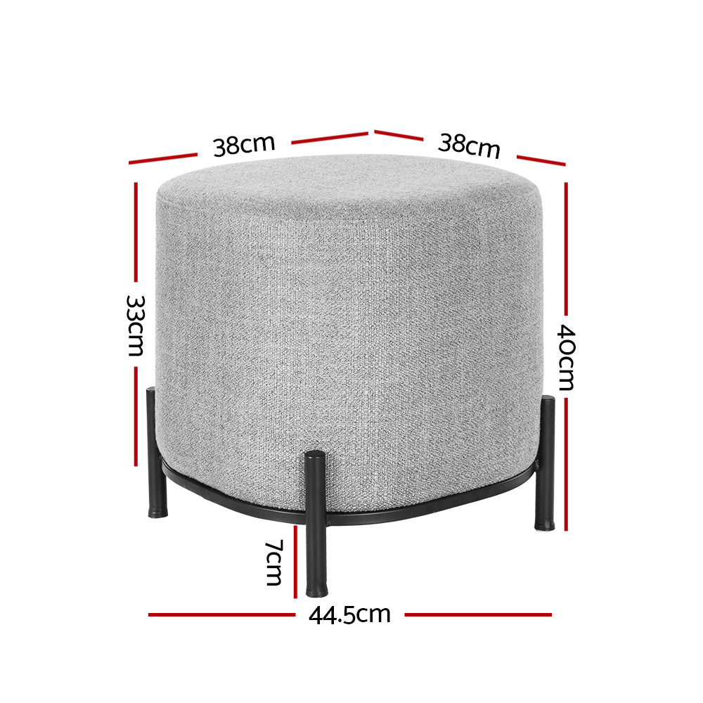 Ottoman Foot Stool Square Linen Grey - Furniture > Living Room > Ottomans & Footstools - Rivercity House & Home Co. (ABN 18 642 972 209) - Affordable Modern Furniture Australia