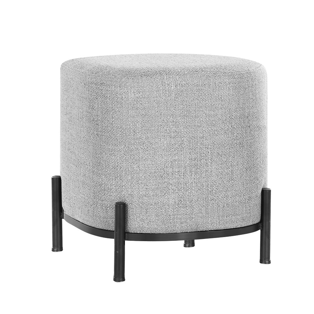 Ottoman Foot Stool Square Linen Grey - Furniture > Living Room > Ottomans & Footstools - Rivercity House & Home Co. (ABN 18 642 972 209) - Affordable Modern Furniture Australia