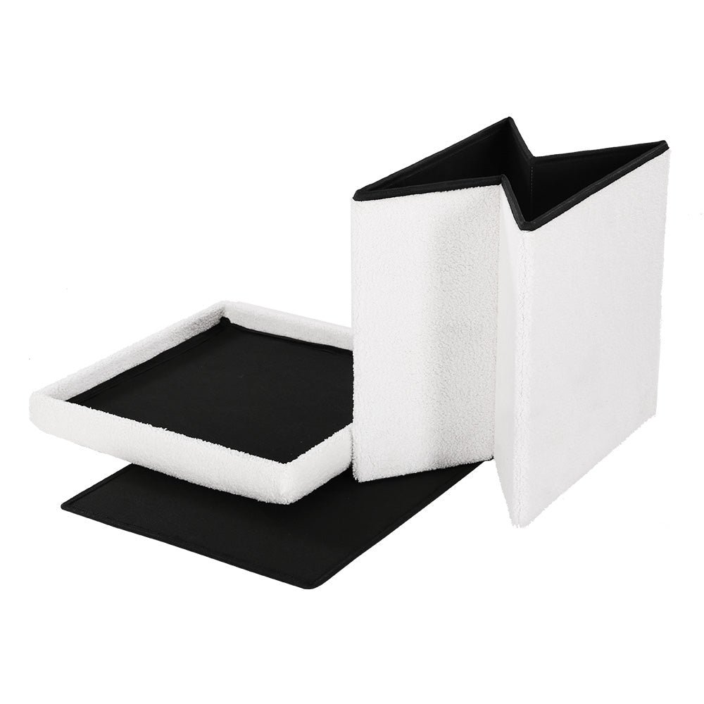 Ottoman Storage Foot Stool Vanity Square Teddy - Furniture > Living Room > Ottomans & Footstools - Rivercity House & Home Co. (ABN 18 642 972 209) - Affordable Modern Furniture Australia