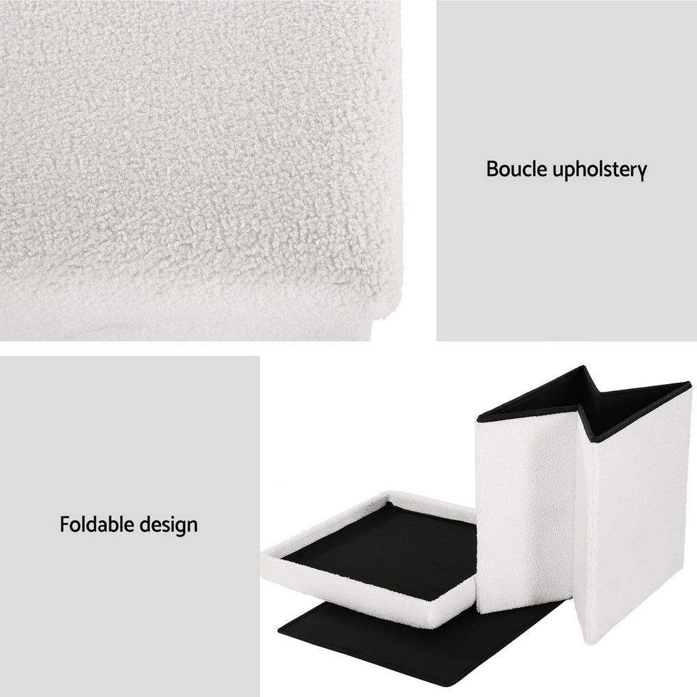 Ottoman Storage Foot Stool Vanity Square Teddy - Furniture > Living Room > Ottomans & Footstools - Rivercity House & Home Co. (ABN 18 642 972 209) - Affordable Modern Furniture Australia