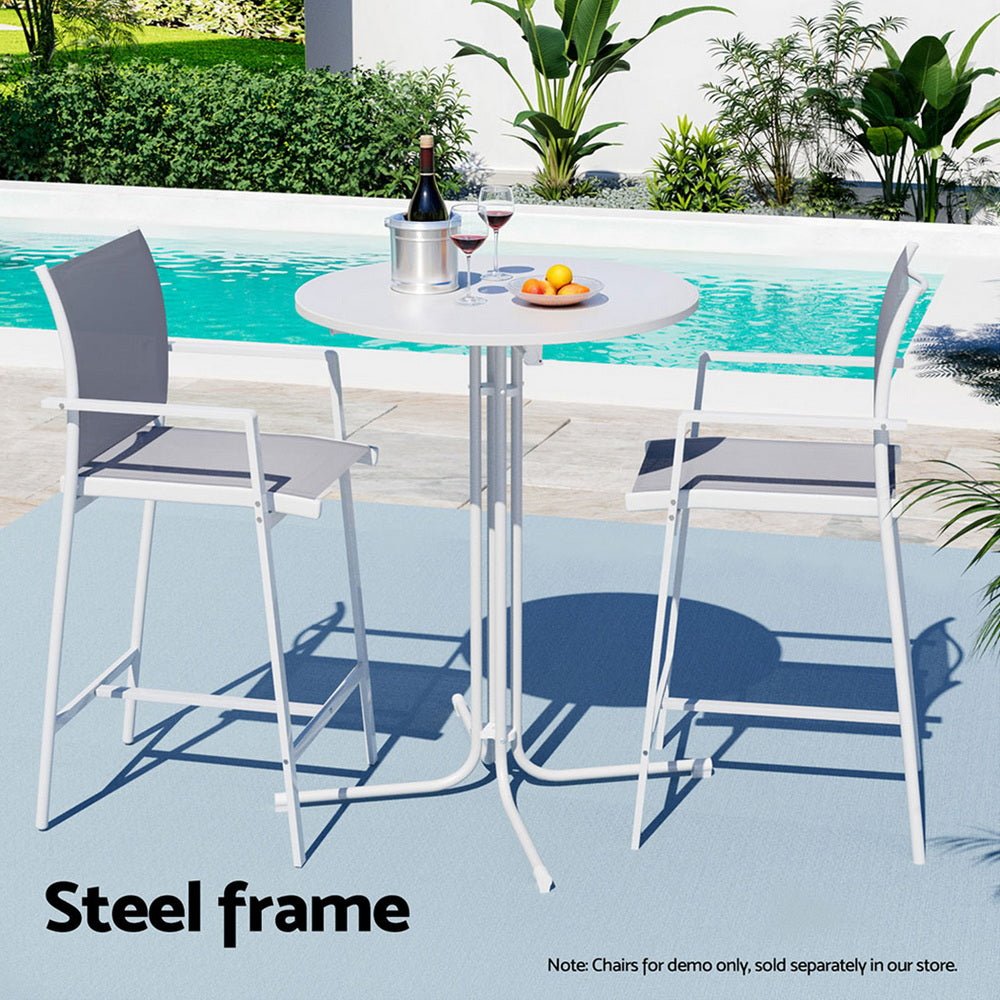 Outdoor Bar Table Round Folding Desk Top 109cm Patio Furniture White - Furniture > Bar Stools & Chairs > Table & Bar Stools - Rivercity House & Home Co. (ABN 18 642 972 209) - Affordable Modern Furniture Australia