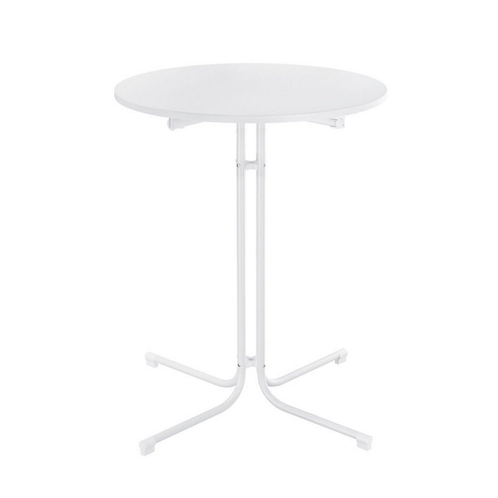Outdoor Bar Table Round Folding Desk Top 109cm Patio Furniture White - Furniture > Bar Stools & Chairs > Table & Bar Stools - Rivercity House & Home Co. (ABN 18 642 972 209) - Affordable Modern Furniture Australia