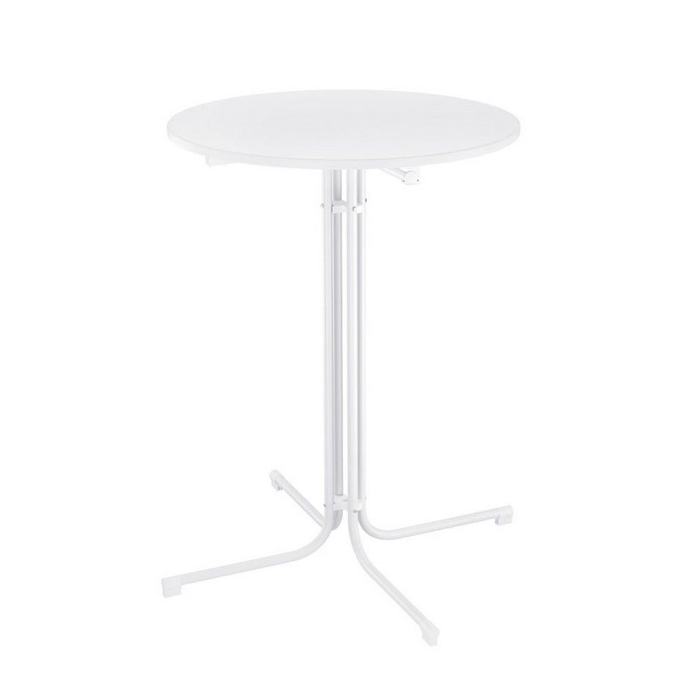 Outdoor Bar Table Round Folding Desk Top 109cm Patio Furniture White - Furniture > Bar Stools & Chairs > Table & Bar Stools - Rivercity House & Home Co. (ABN 18 642 972 209) - Affordable Modern Furniture Australia