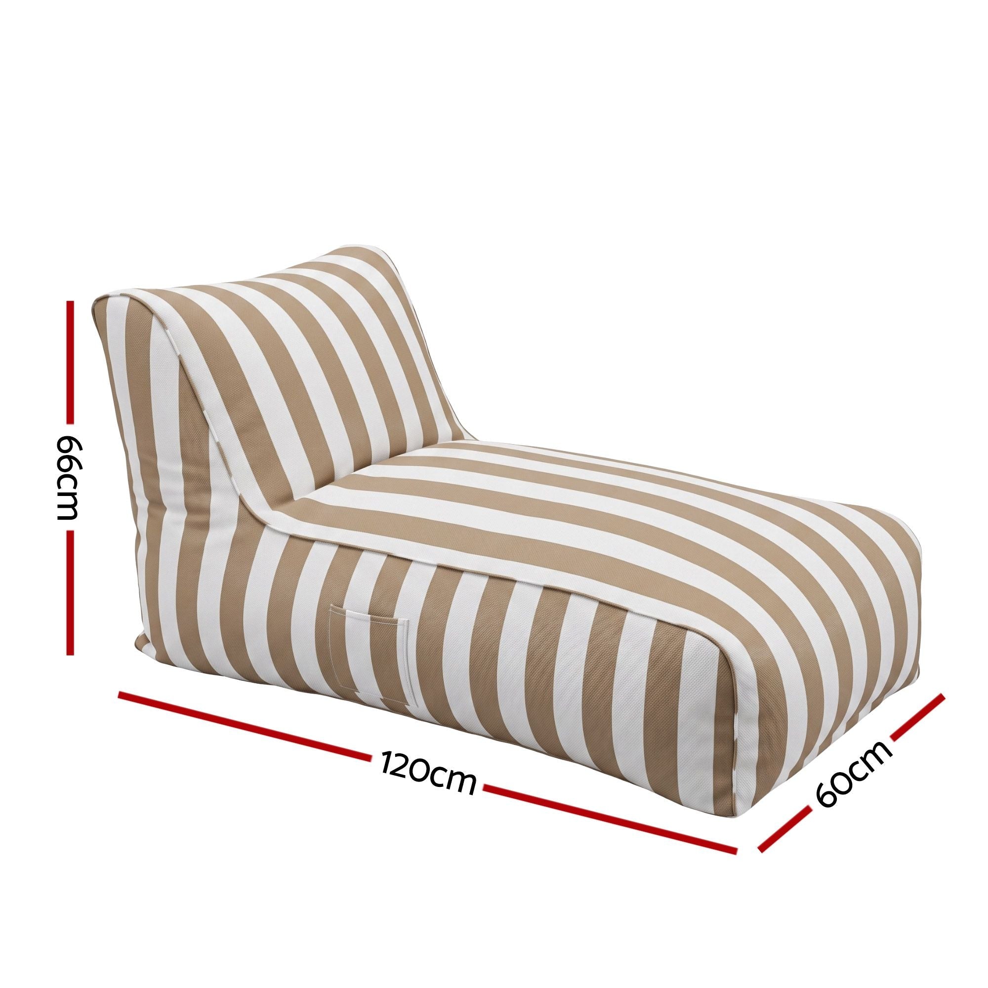 Outdoor Bean Bag Chair Cover (No Filler) Splash - Proof Beanbag Lounge Sofacover Stuffed Animal Storage Bean Bag Cover for Patio Poolside Relaxing, Taupe - Furniture > Sofas > Sofa Accessories - Rivercity House & Home Co. (ABN 18 642 972 209) - Affordable Modern Furniture Australia