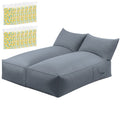 Outdoor Bean Bag Chair with Filler 2 Seater Beanbag Lounge Adults Splash-Proof Large Bean Bag Cover with Filling for Patio Poolside Relaxing Indoor, Grey