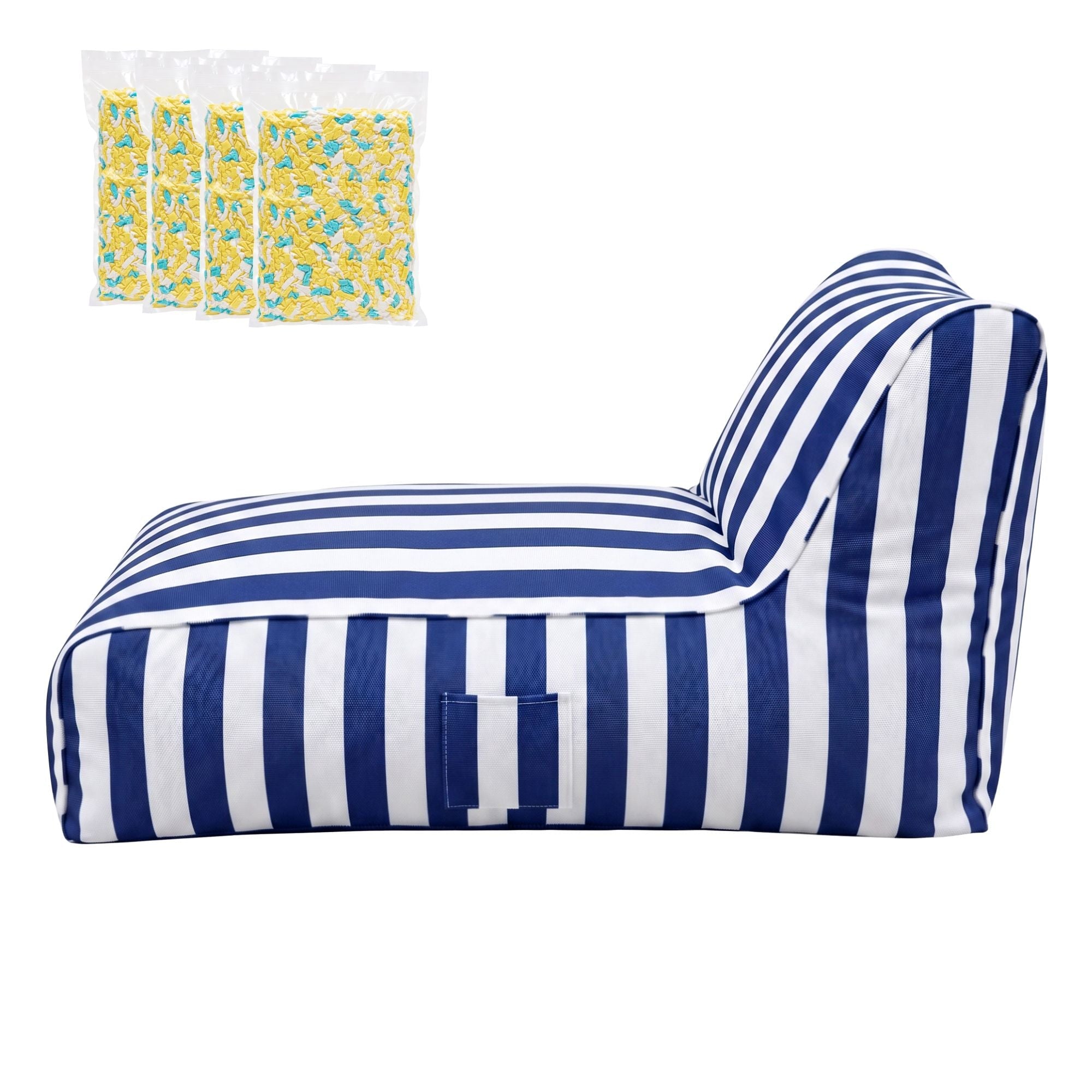Outdoor Bean Bag Chair with Filler Splash - Proof Beanbag Lounge DIY Stuffed Animal Storage Bean Bag Washable for Patio Poolside Relaxing, Blue - Furniture > Sofas > Sofa Accessories - Rivercity House & Home Co. (ABN 18 642 972 209) - Affordable Modern Furniture Australia