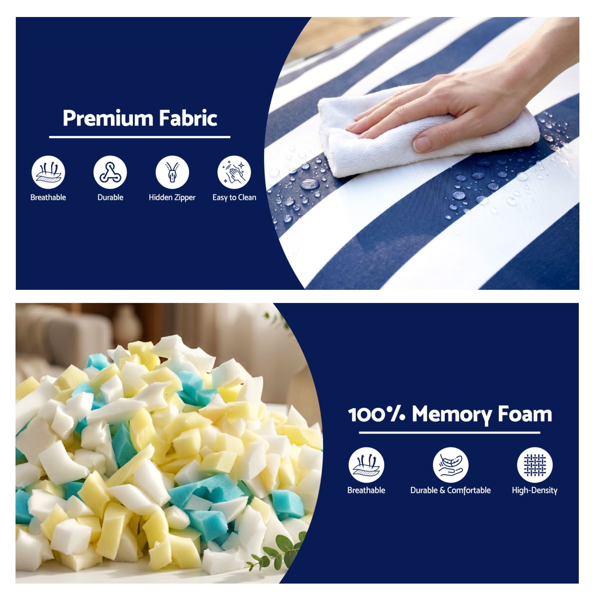 Outdoor Bean Bag Chair with Filler Splash - Proof Beanbag Lounge DIY Stuffed Animal Storage Bean Bag Washable for Patio Poolside Relaxing, Blue - Furniture > Sofas > Sofa Accessories - Rivercity House & Home Co. (ABN 18 642 972 209) - Affordable Modern Furniture Australia