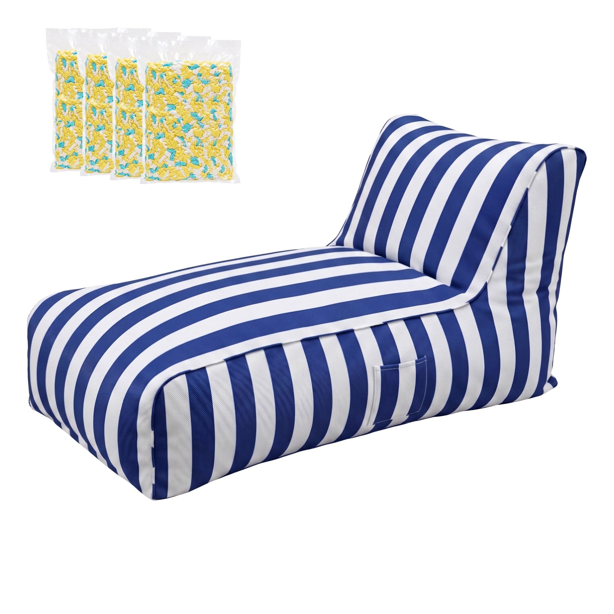 Outdoor Bean Bag Chair with Filler Splash - Proof Beanbag Lounge DIY Stuffed Animal Storage Bean Bag Washable for Patio Poolside Relaxing, Blue - Furniture > Sofas > Sofa Accessories - Rivercity House & Home Co. (ABN 18 642 972 209) - Affordable Modern Furniture Australia