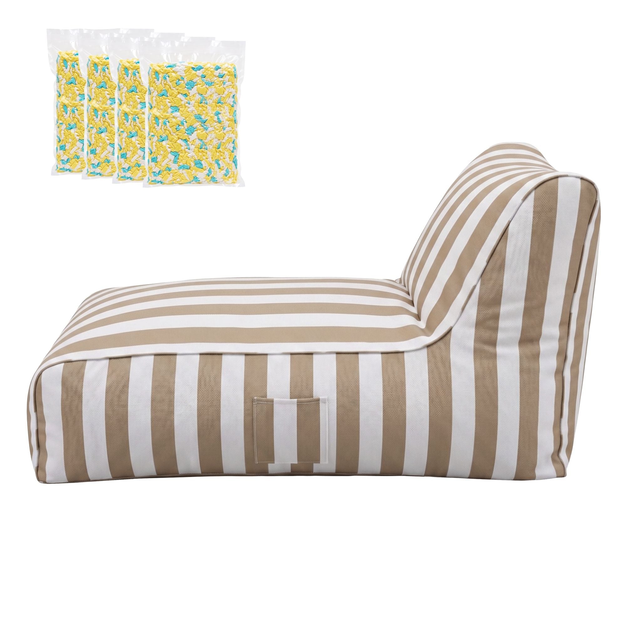 Outdoor Bean Bag Chair with Filler Splash - Proof Beanbag Lounge DIY Stuffed Animal Storage Bean Bag Washable for Patio Poolside Relaxing, Taupe - Furniture > Sofas > Sofa Accessories - Rivercity House & Home Co. (ABN 18 642 972 209) - Affordable Modern Furniture Australia