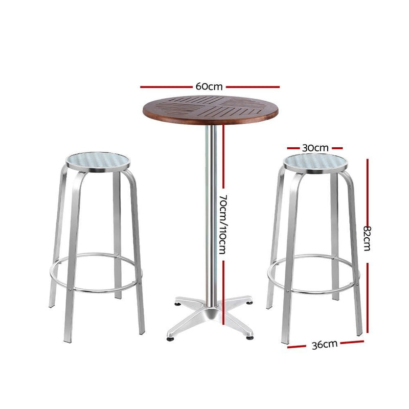 Outdoor Bistro Set Bar Table & Stools - Rivercity House & Home Co. (ABN 18 642 972 209) - Affordable Modern Furniture Australia