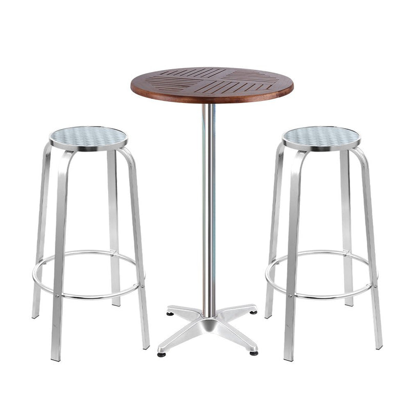 Outdoor Bistro Set Bar Table & Stools - Rivercity House & Home Co. (ABN 18 642 972 209) - Affordable Modern Furniture Australia