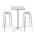 Outdoor Bistro Set Square Bar Table & Stools