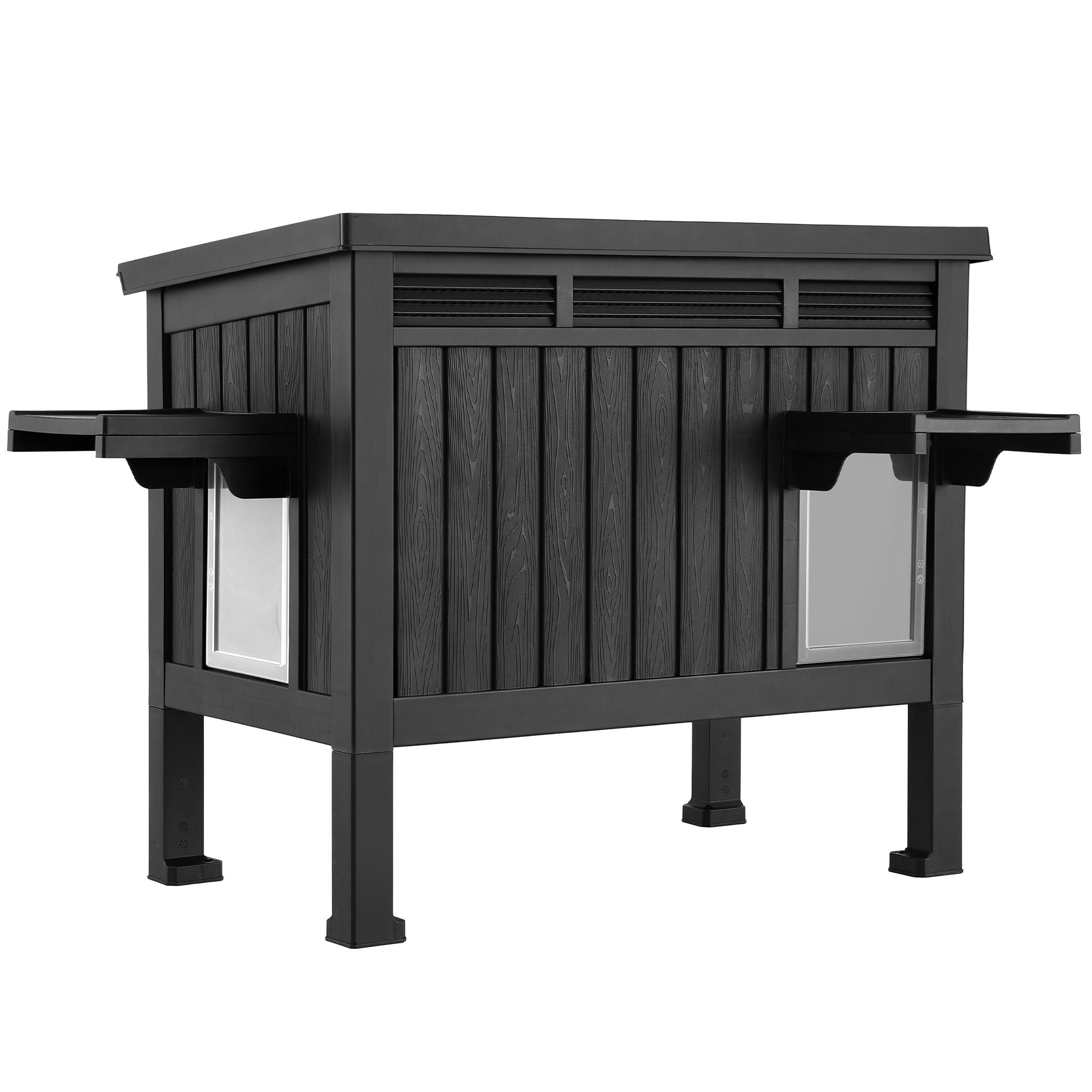 Outdoor Cat House Pet Kennel Enclosure Cat Shelter Condo Rabbit Hutch Black - Pet Care > Coops & Hutches > Small Animal Habitats & Cages - Rivercity House & Home Co. (ABN 18 642 972 209) - Affordable Modern Furniture Australia