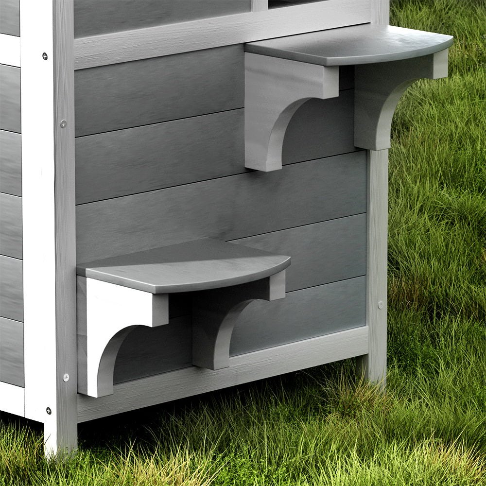 Outdoor Cat House Shelter 56cm x 52cm x 82cm Rabbit Hutch Wooden Condo Small Outdoor Cat House - Pet Care > Coops & Hutches > Small Animal Habitats & Cages - Rivercity House & Home Co. (ABN 18 642 972 209) - Affordable Modern Furniture Australia