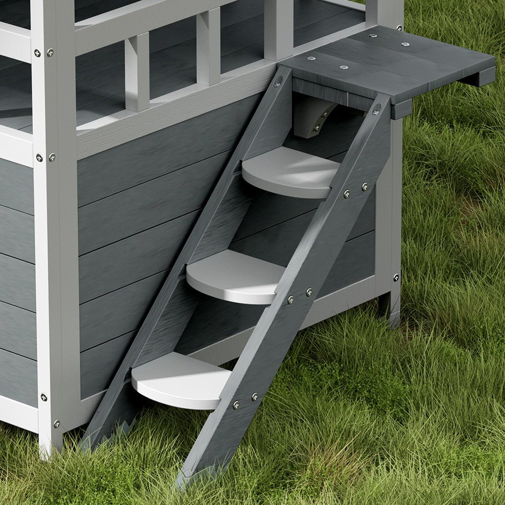 Outdoor Cat House Shelter 72cm x 72cm x 127cm Rabbit Hutch Wooden Condo Small Outdoor Cat House - Pet Care > Coops & Hutches > Small Animal Habitats & Cages - Rivercity House & Home Co. (ABN 18 642 972 209) - Affordable Modern Furniture Australia