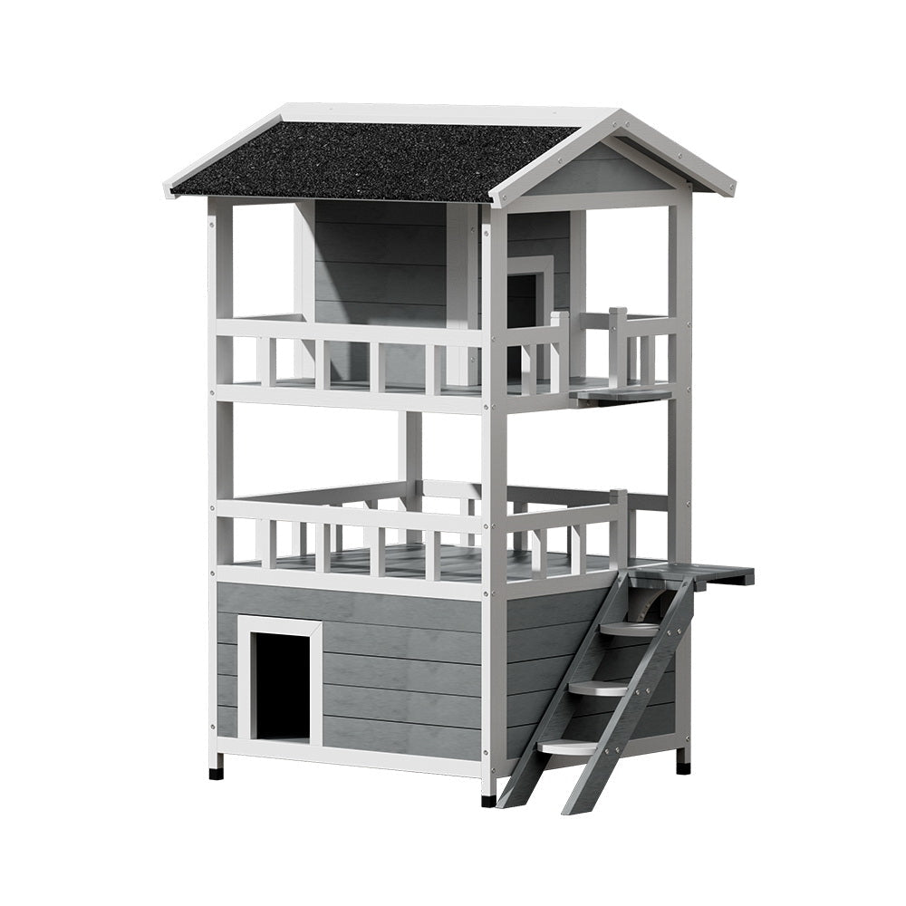 Outdoor Cat House Shelter 72cm x 72cm x 127cm Rabbit Hutch Wooden Condo Small Outdoor Cat House - Pet Care > Coops & Hutches > Small Animal Habitats & Cages - Rivercity House & Home Co. (ABN 18 642 972 209) - Affordable Modern Furniture Australia