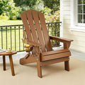 Outdoor Chairs Folding Adirondack Beach Chair HDPE Sun Lounge Patio Furniture Garden Brown